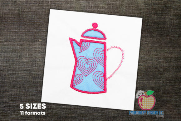 Beautiful Pink Coffee Pot Applique Review