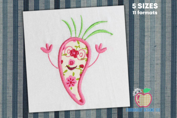 Cartoon Carrot Raising His Hand Applique Review