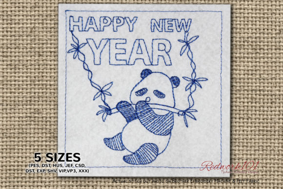 Cartoon Panda Hanging to the Branch Embroidery Review