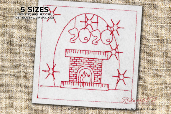 Fireplace New Year Embroidery Design Review