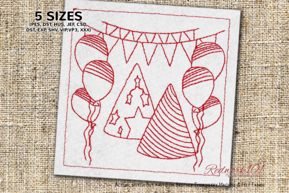New Year Celebration Embroidery Design